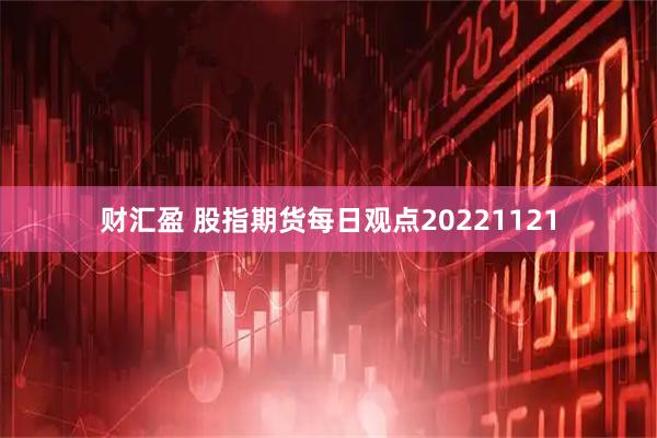 财汇盈 股指期货每日观点20221121
