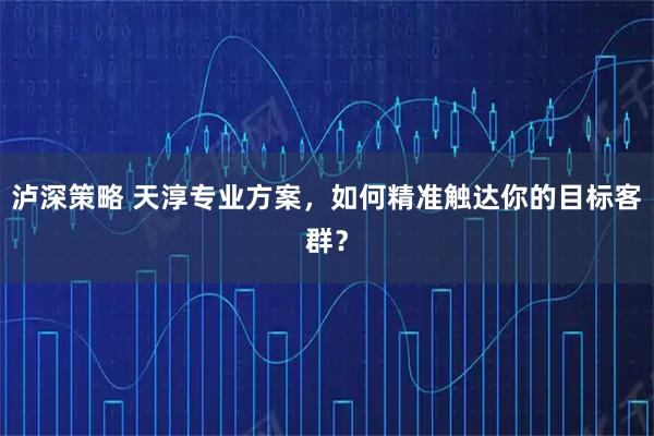 泸深策略 天淳专业方案，如何精准触达你的目标客群？