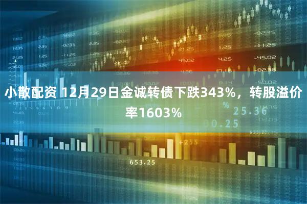 小散配资 12月29日金诚转债下跌343%，转股溢价率1603%